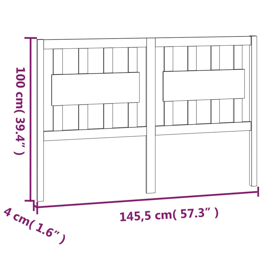 Tête de lit Blanc 145,5x4x100 cm Bois massif de pin - 6