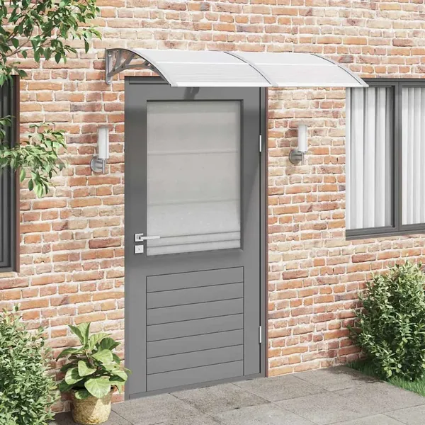 Auvent de porte Gris 150x100 cm Polycarbonate