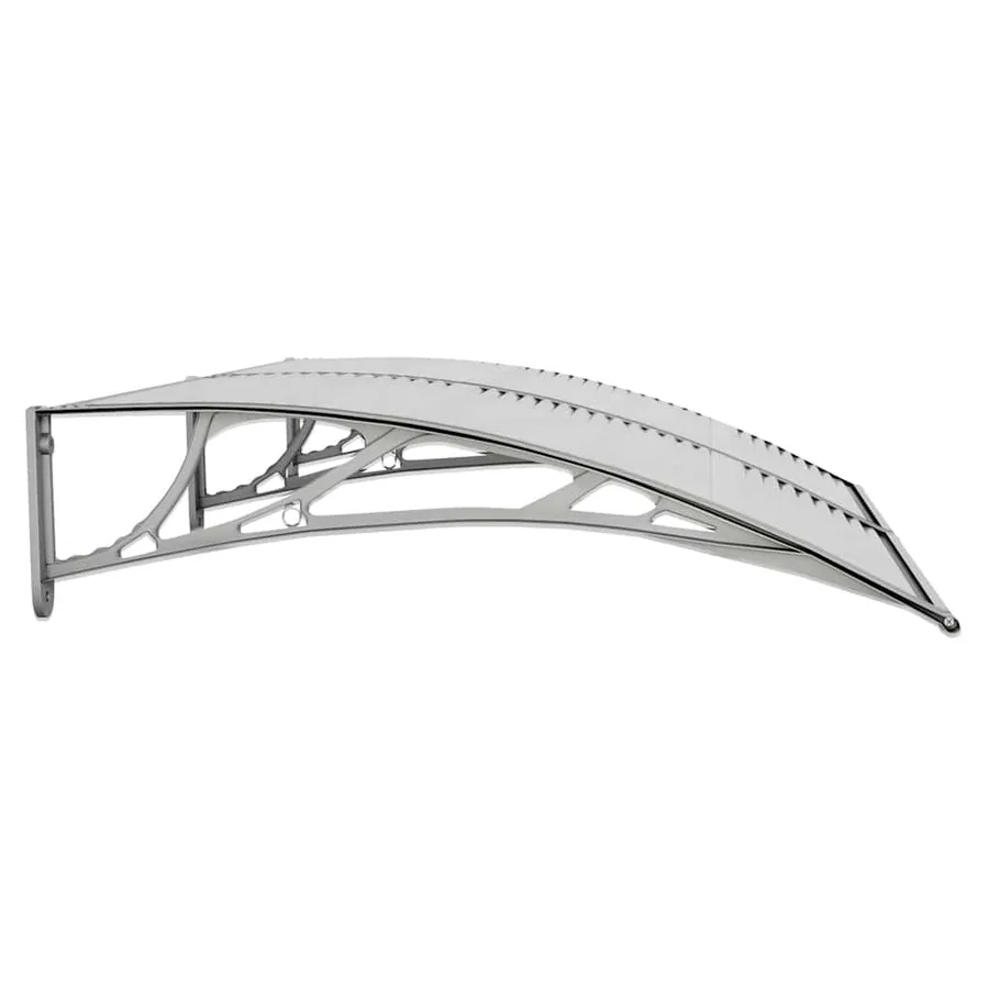 Auvent de porte Gris 150x100 cm Polycarbonate - 5