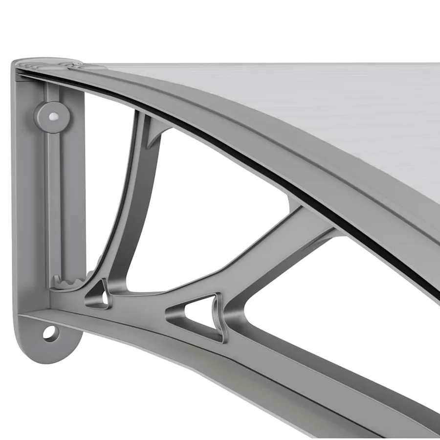 Auvent de porte Gris 150x100 cm Polycarbonate - 6