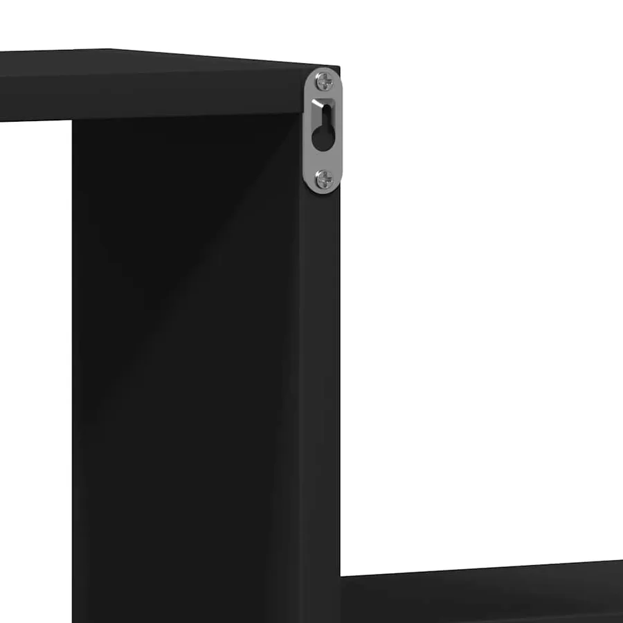 Étagères murales 2 pcs noir 100x15x20 cm bois d'ingénierie - 7