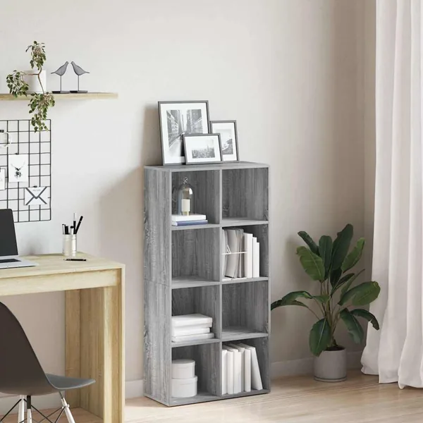 Bibliothèque/Buffet Sonoma gris 66x30x130 cm Bois d'ingénierie