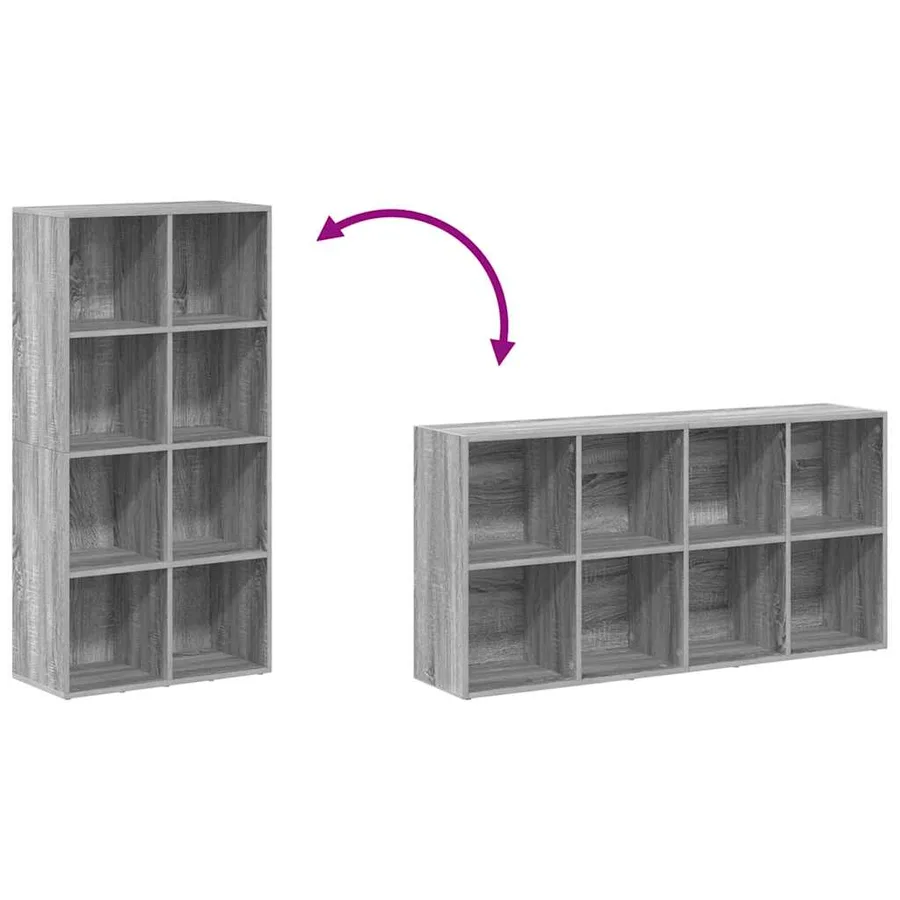 Bibliothèque/Buffet Sonoma gris 66x30x130 cm Bois d'ingénierie - 9