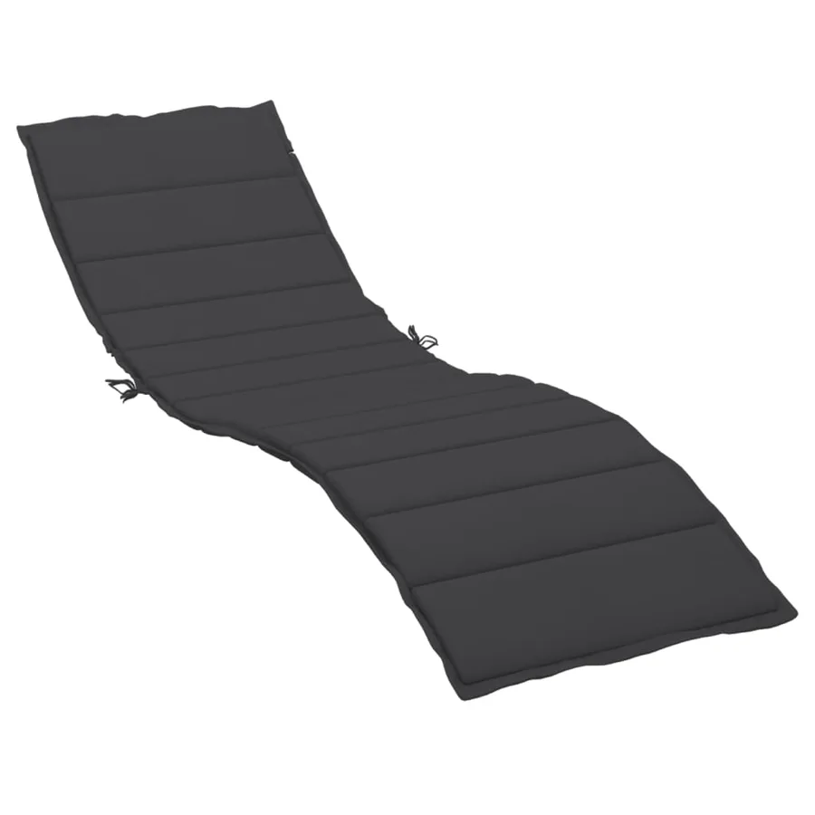 Coussin de chaise longue noir 200x50x3 cm tissu oxford - 2