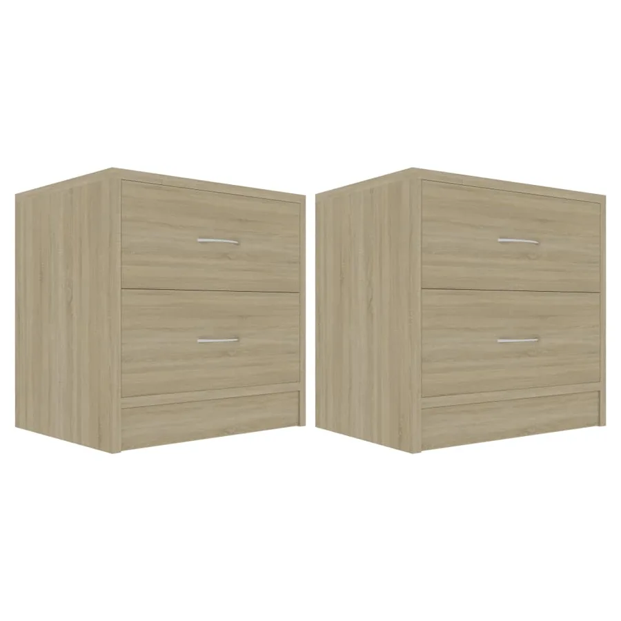 Tables de chevet 2pcs Chêne sonoma 40x30x40cm Bois d'ingénierie - 2