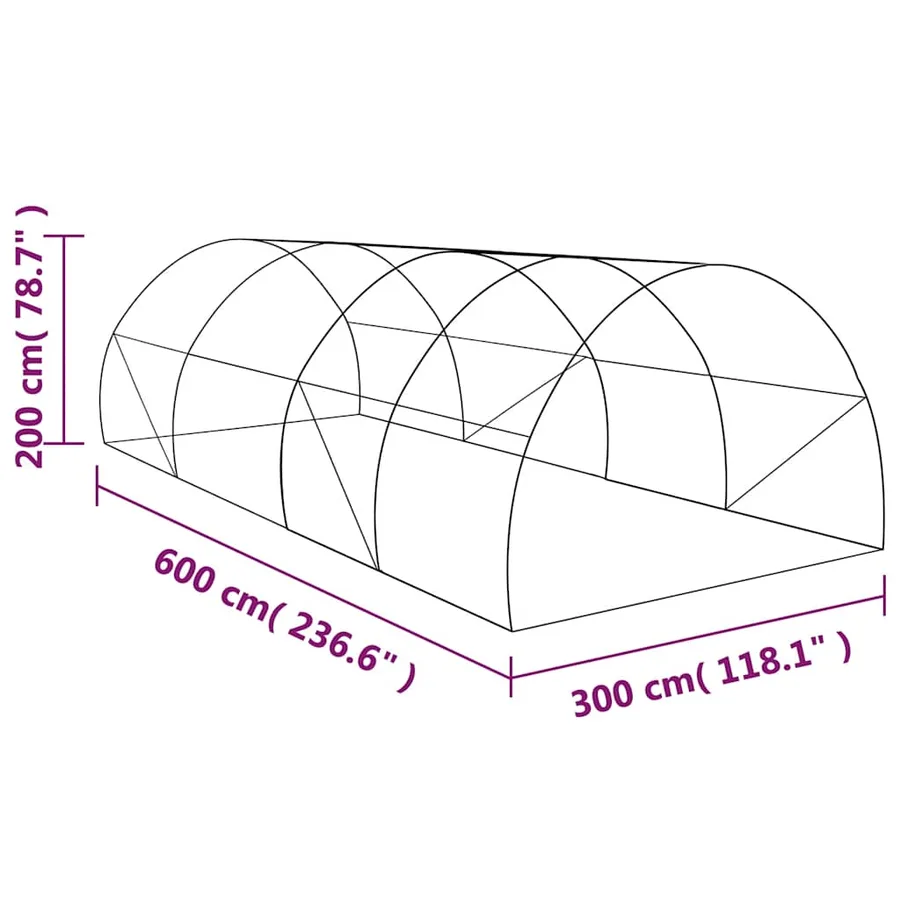 Serre 18 m² 600x300x200 cm - 12
