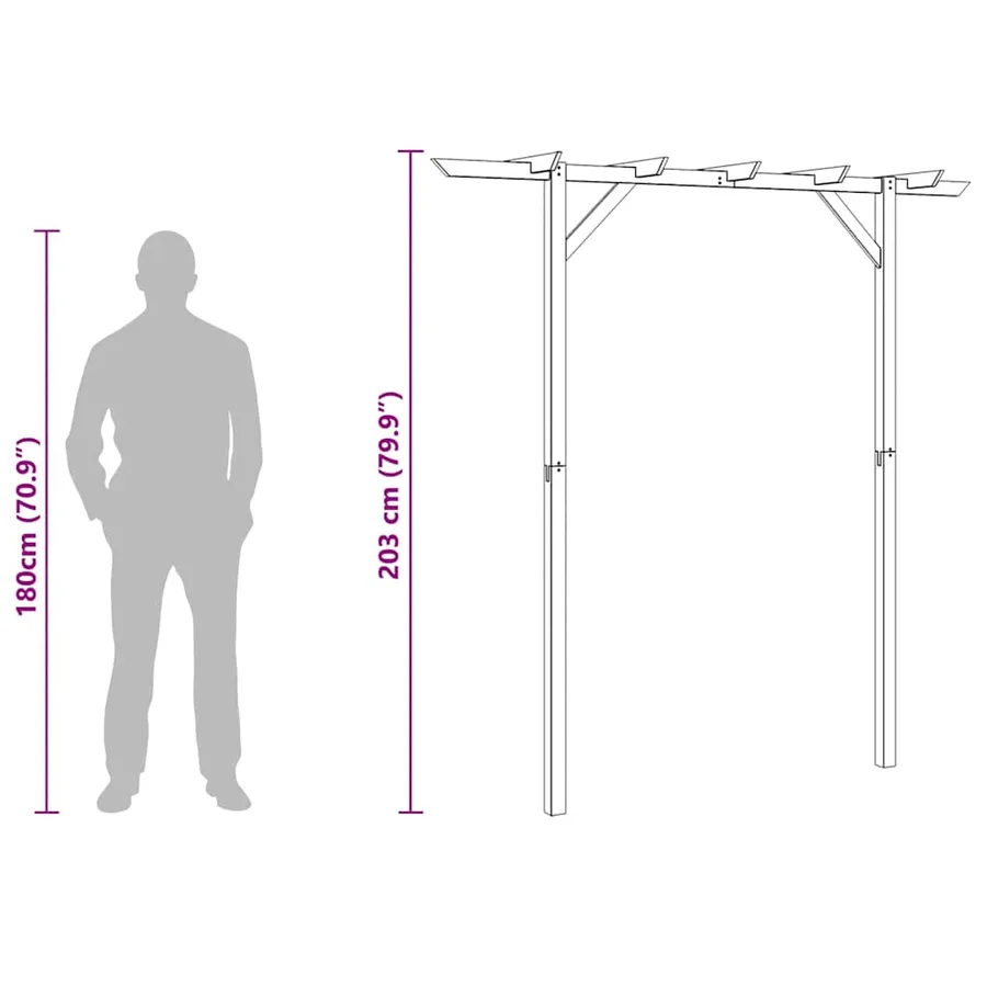 Pergola de jardin 205 x 40 x 203 cm Bois - 11