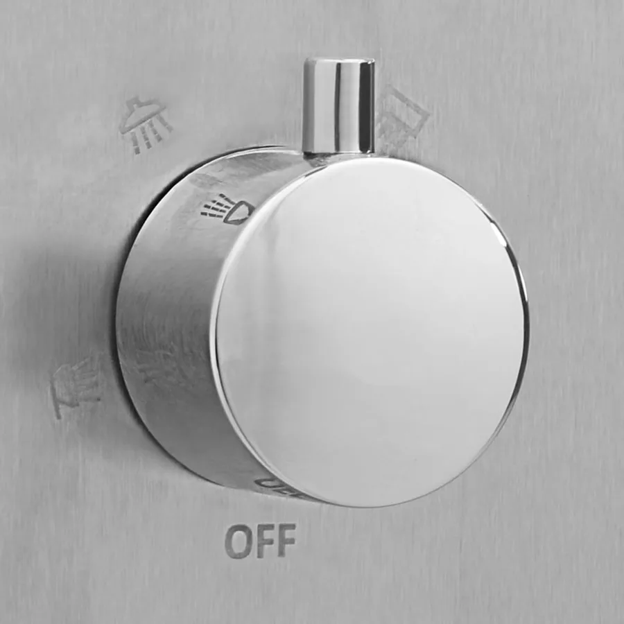 Douche d'extérieur avec receveur de douche WPC Acier inoxydable - 8