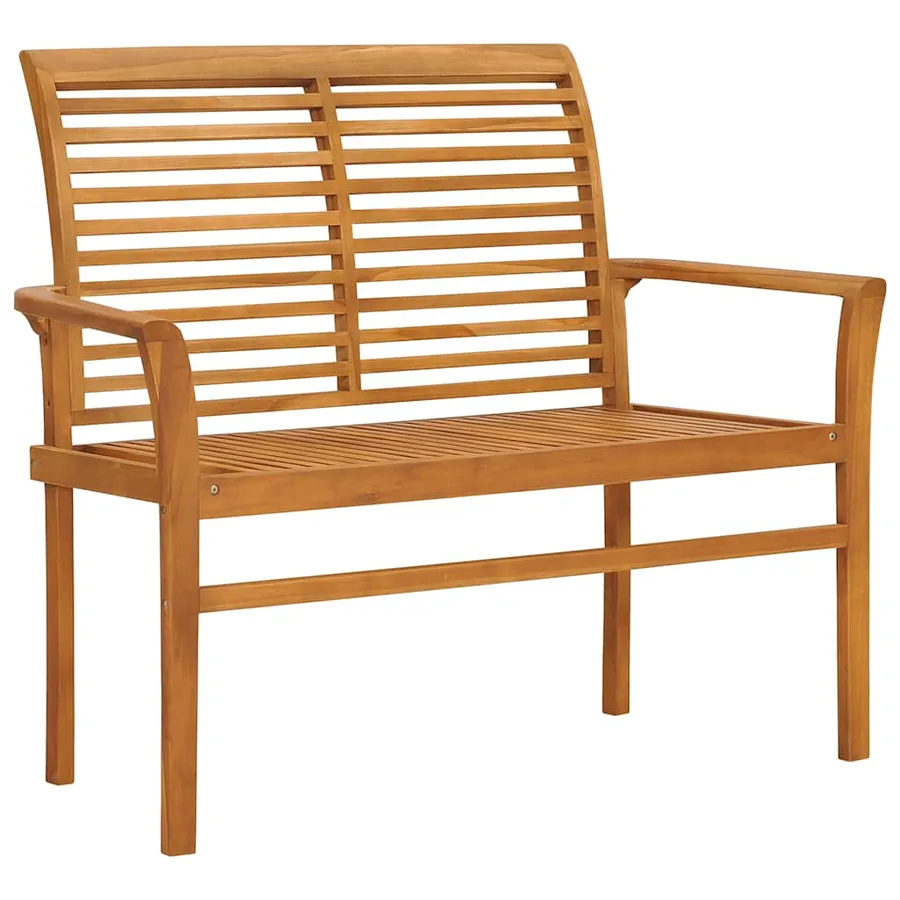 Banc de jardin et coussin anthracite 112 cm Bois de teck massif - 2