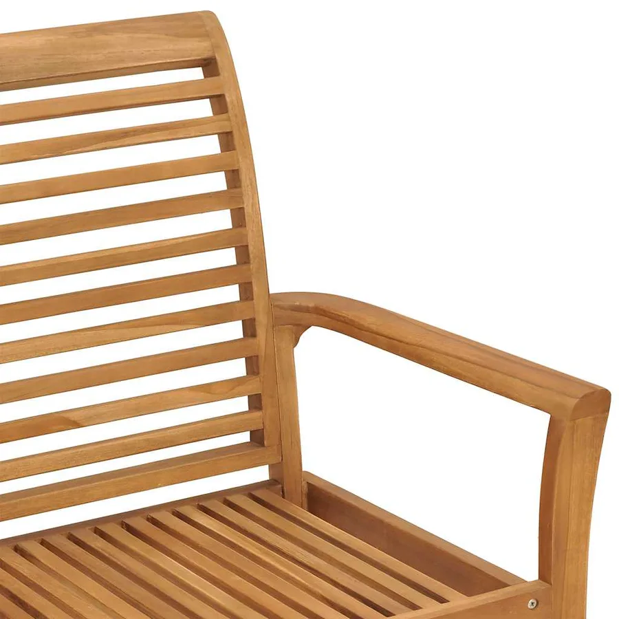 Banc de jardin et coussin anthracite 112 cm Bois de teck massif - 4