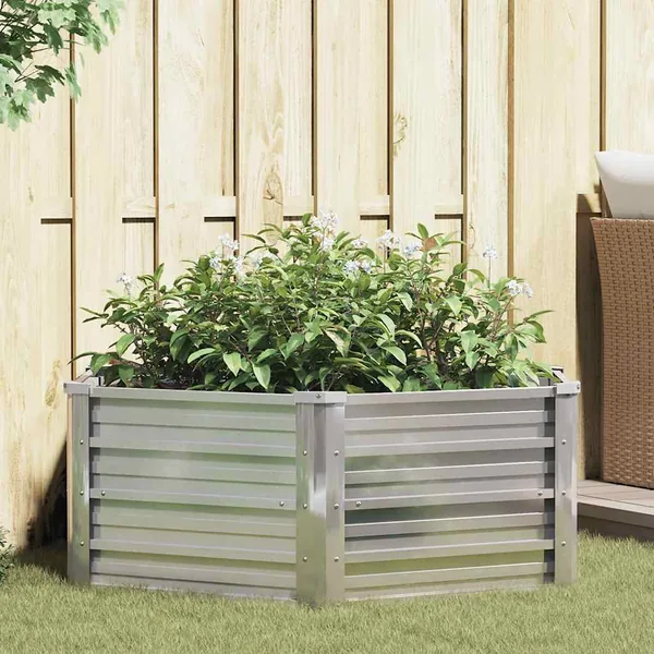 Lit surélevé de jardin 129x45 cm Acier galvanisé Argenté