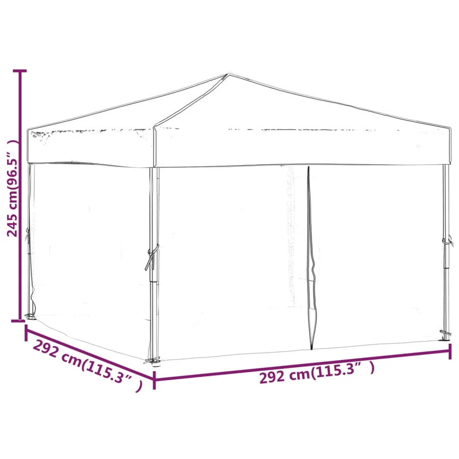 Tente de réception pliable avec parois Anthracite 3x3 m - 9
