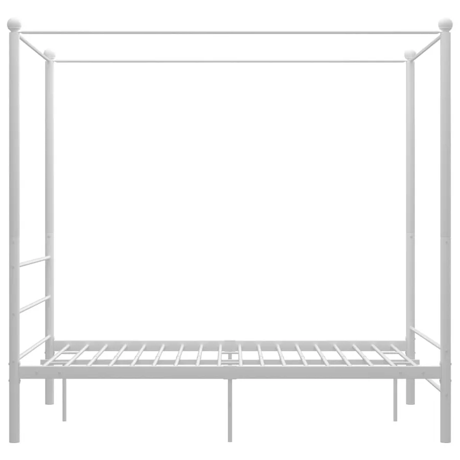 Cadre de lit à baldaquin sans matelas blanc métal 120x200 cm - 3