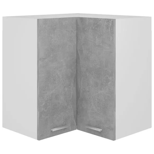 Armoire d'angle suspendue "Lyon" Gris béton 57 x 57 x 60 cm Bois d'ingénierie