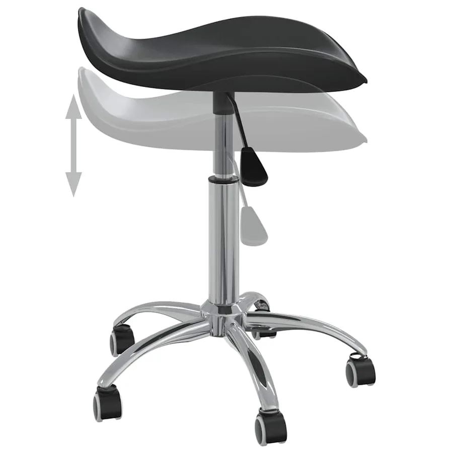 Chaise pivotante à manger Noir Similicuir - 5