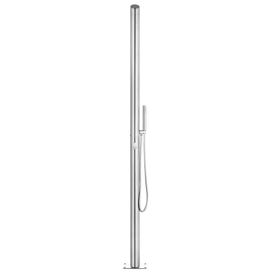 Douche de jardin avec base gris 225 cm Acier inoxydable - 5