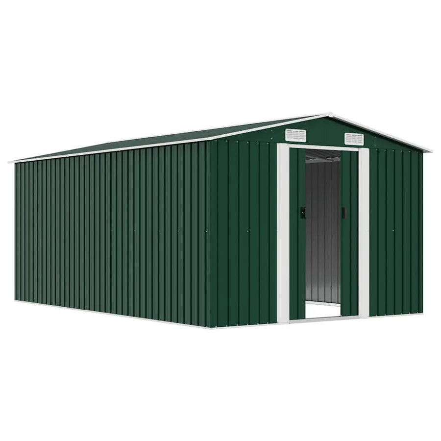 Abri de jardin 257x392x181 cm Métal Vert - 4