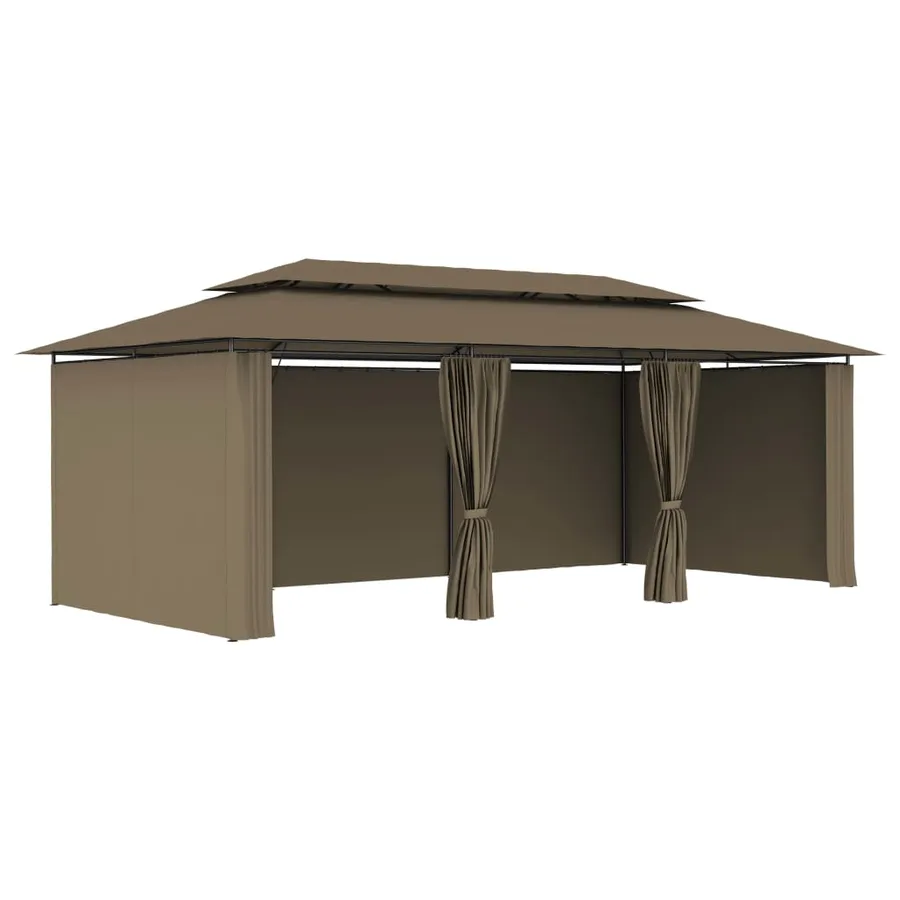 Belvédère avec rideaux 600x298x270 cm Taupe 180 g/m² - 2
