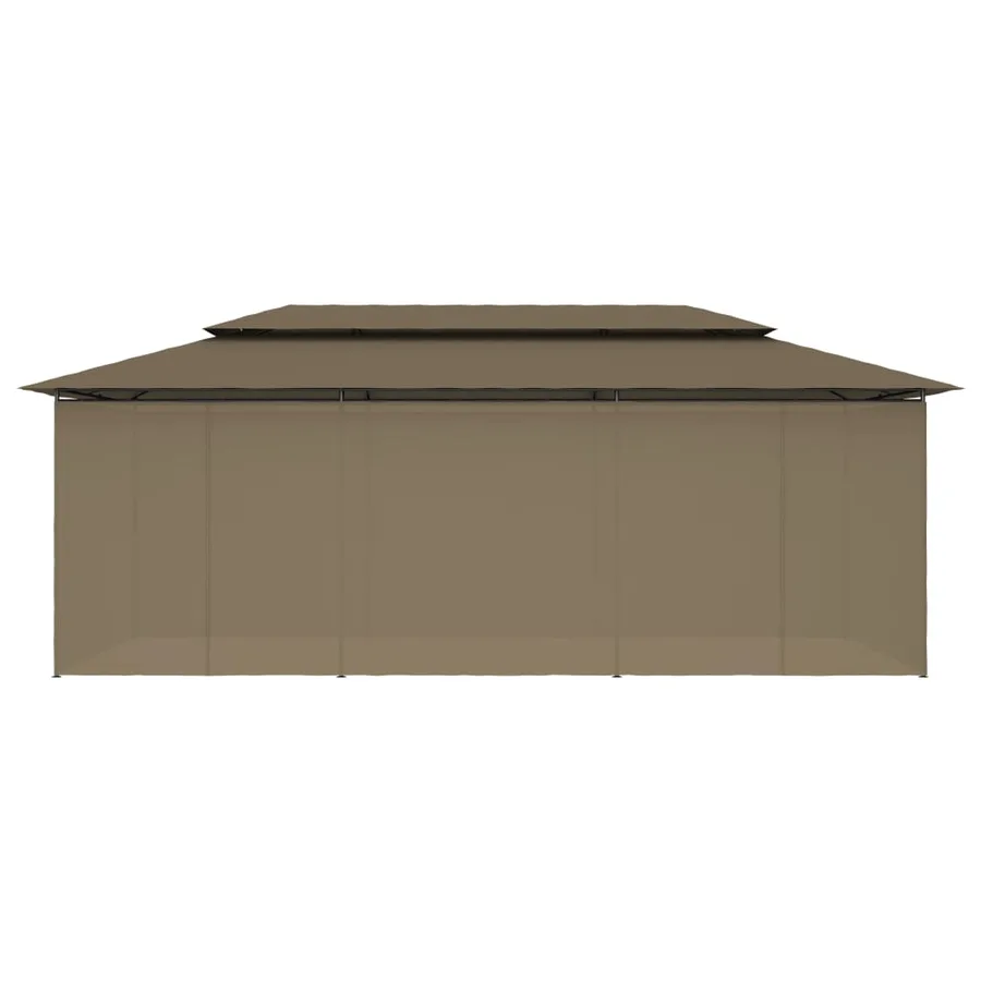Belvédère avec rideaux 600x298x270 cm Taupe 180 g/m² - 5