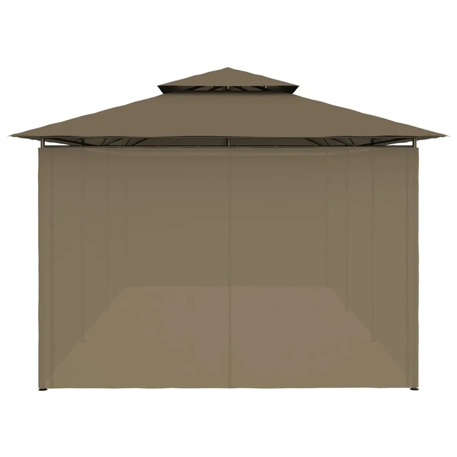 Belvédère avec rideaux 600x298x270 cm Taupe 180 g/m² - 6