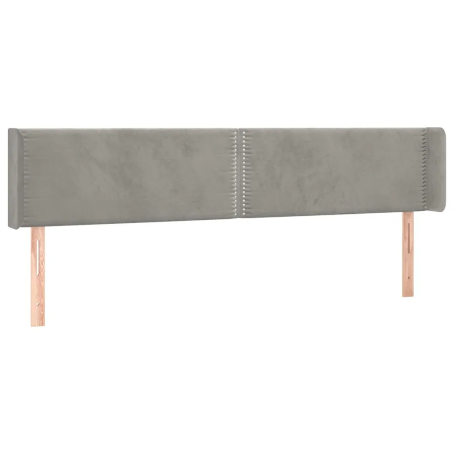 Tête de lit à LED Gris clair 203x16x78/88 cm Velours - 3