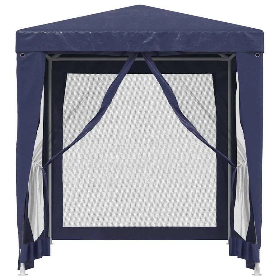 Tente de fête avec 4 parois latérales en maille Bleu 2x2 m PEHD - 3