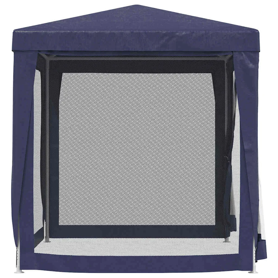 Tente de fête avec 4 parois latérales en maille Bleu 2x2 m PEHD - 4