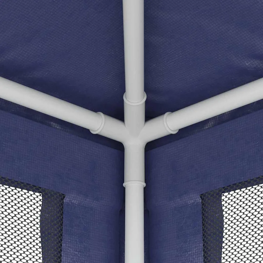 Tente de fête avec 4 parois latérales en maille Bleu 2x2 m PEHD - 6