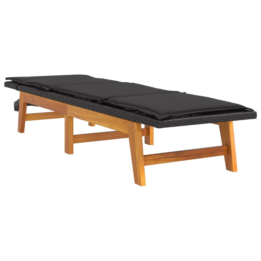 Chaises longues et coussins lot de 2 Résine tressée et acacia - 4