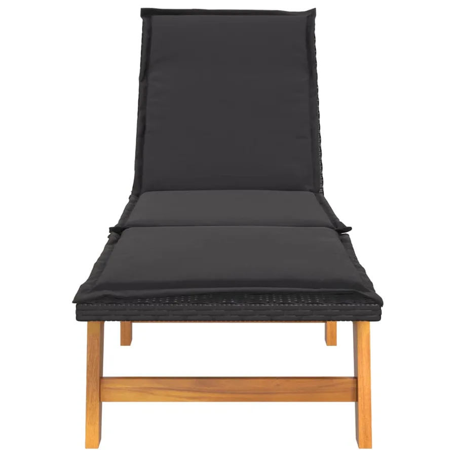 Chaises longues et coussins lot de 2 Résine tressée et acacia - 5