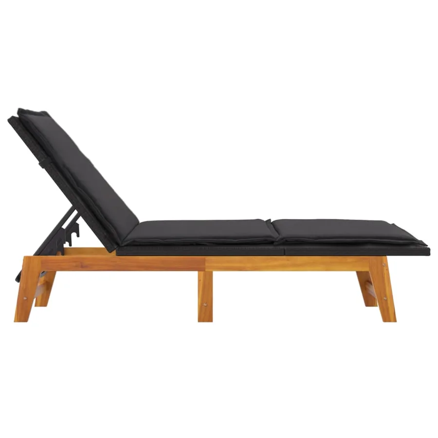 Chaises longues et coussins lot de 2 Résine tressée et acacia - 6