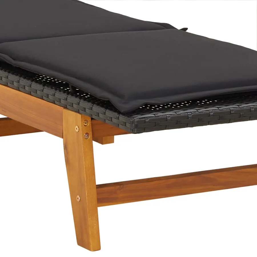 Chaises longues et coussins lot de 2 Résine tressée et acacia - 9
