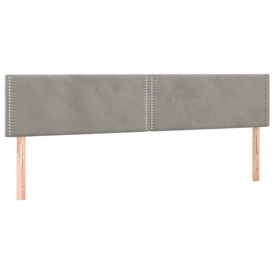 Tête de lit à LED Gris clair 200x5x78/88 cm Velours - 4
