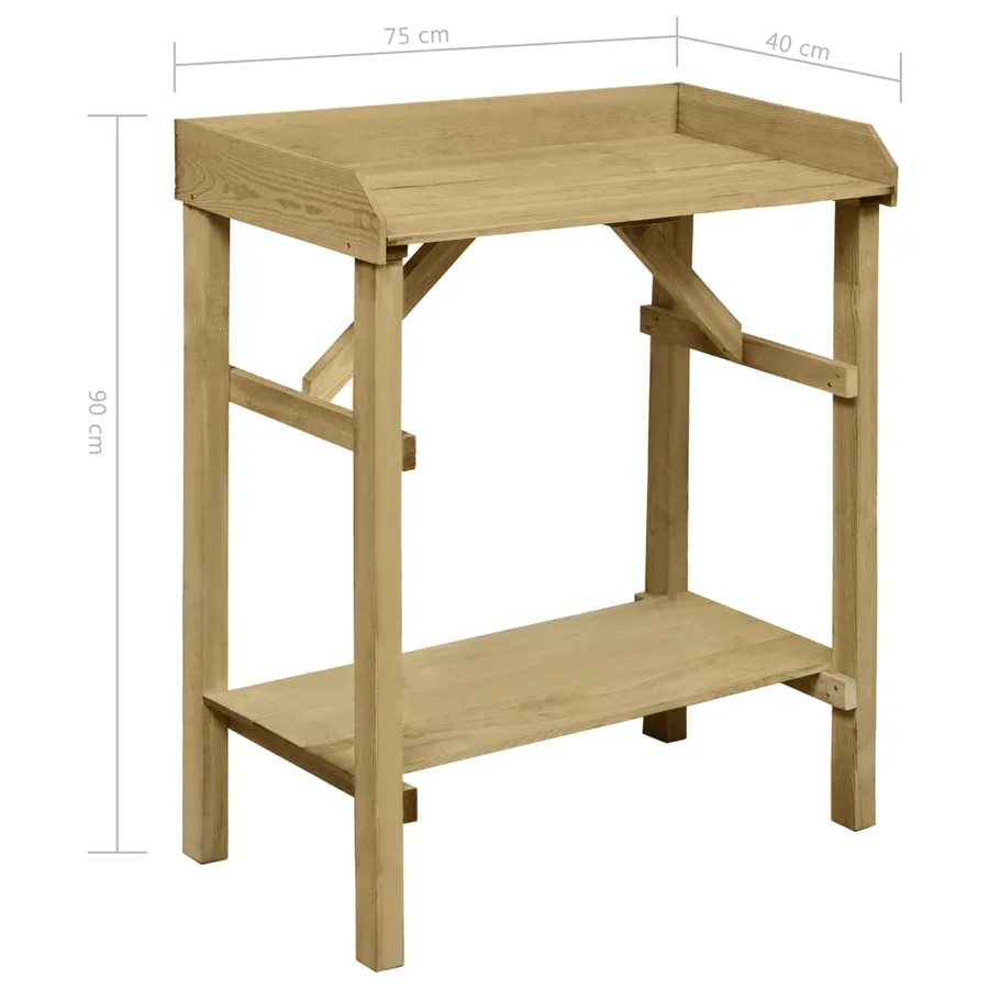 Table de jardinière Bois de pin imprégné 75x40x90 cm - 7