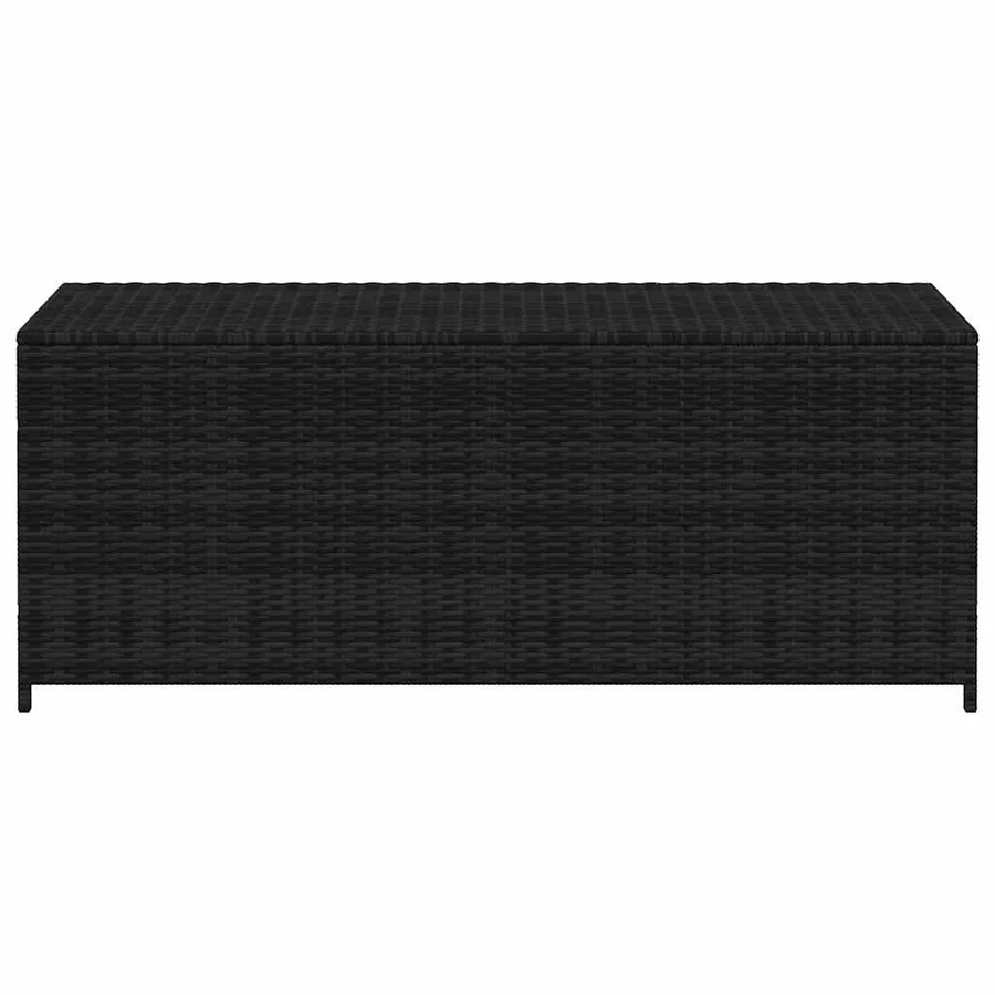 Boîte de rangement de jardin noir 150x50x60 cm résine tressée - 3