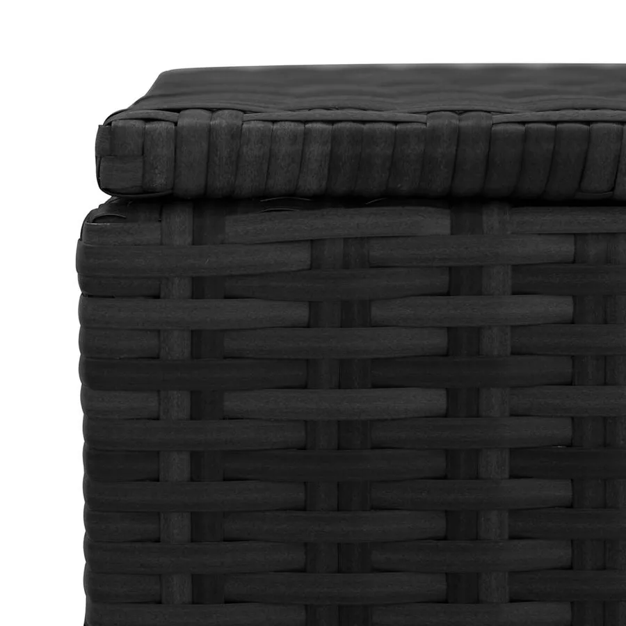 Boîte de rangement de jardin noir 150x50x60 cm résine tressée - 7