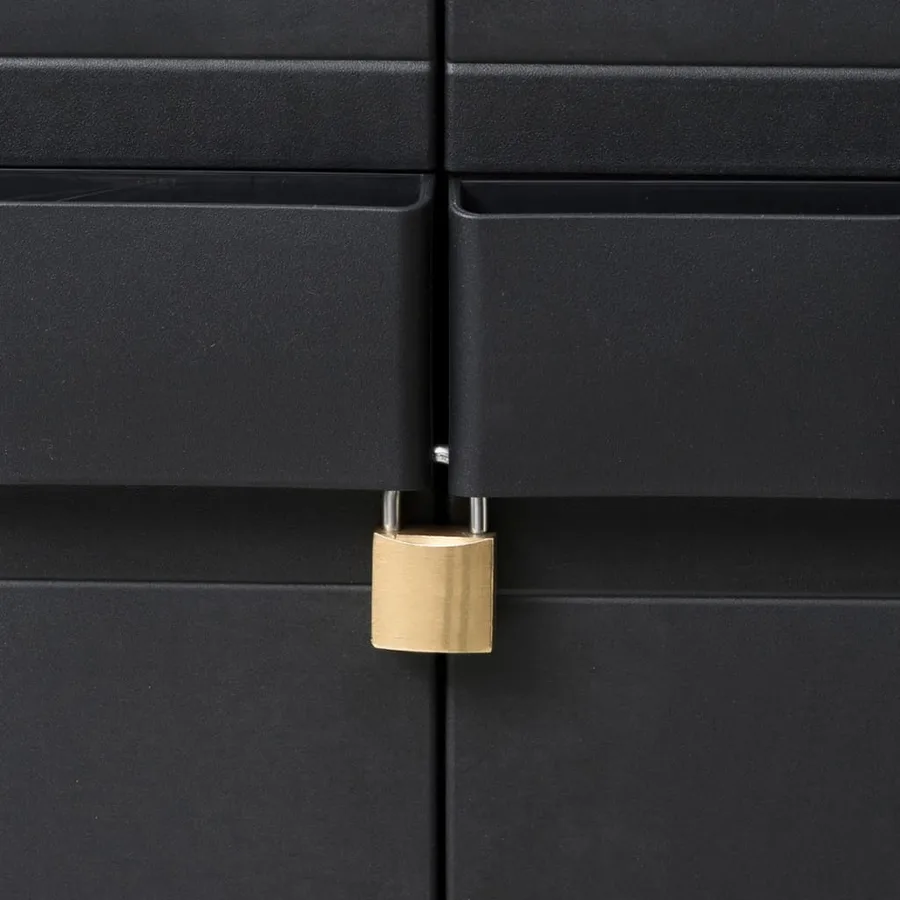 Armoire de rangement de jardin avec 4 étagères Noir - 6