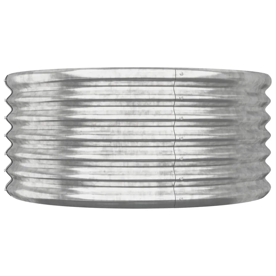 Jardinière de jardin Acier galvanisé 80x80x36 cm Argenté - 3