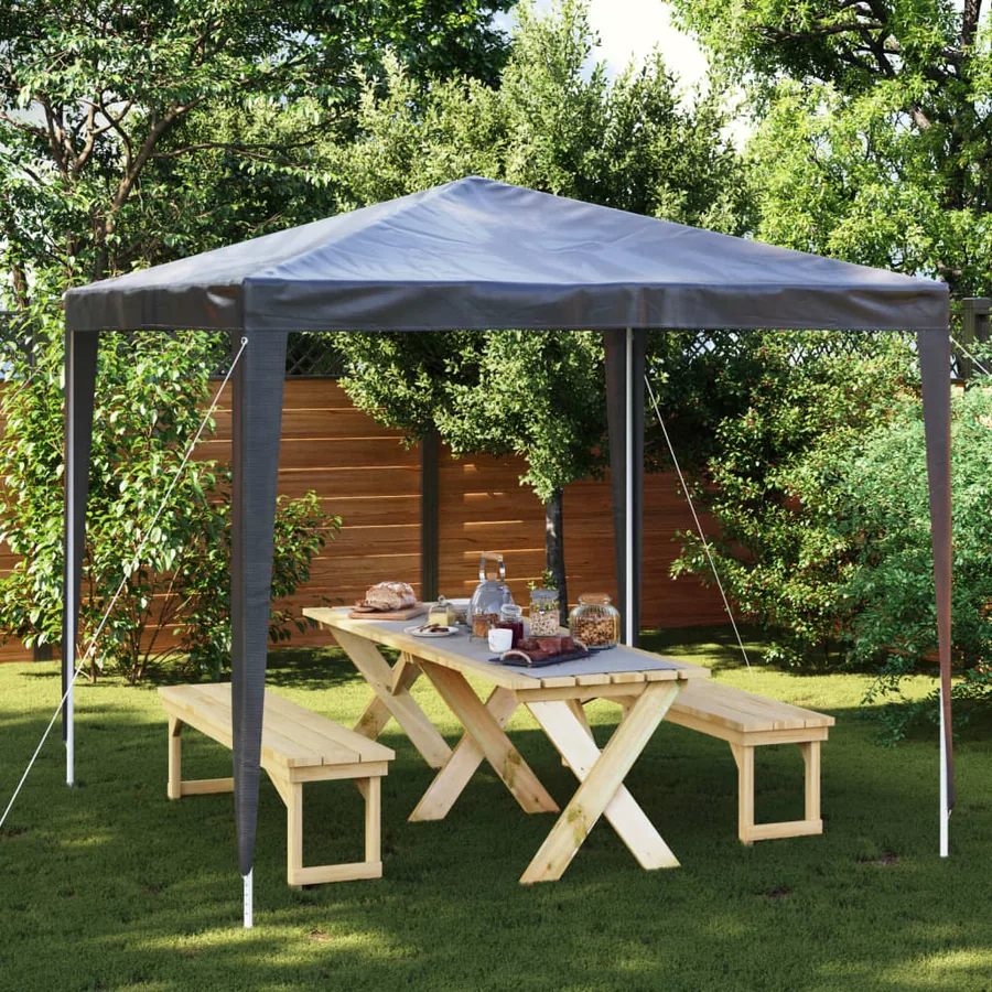 Tente de réception professionnelle 2,5x2,5 m Anthracite 90 g/m²