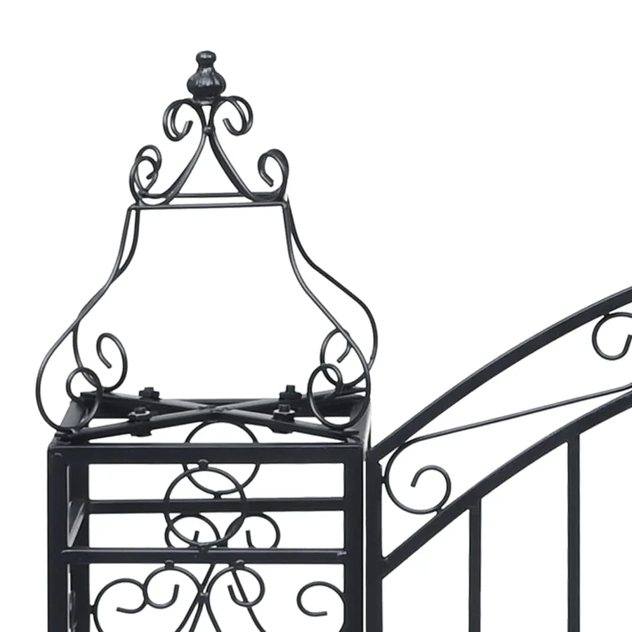 Portillon ornemental de jardin Fer forgé 122x20,5x100 cm - 4