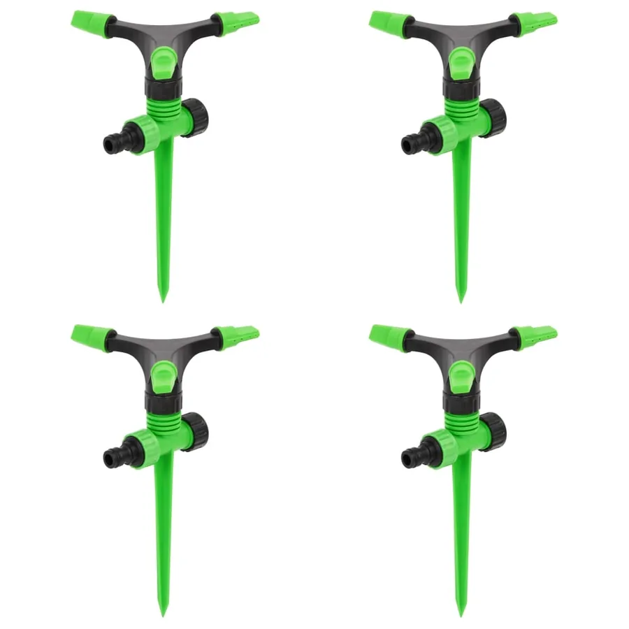 Arroseurs rotatifs 4 pcs vert et noir 16x13,5x25,5 cm ABS et PP
