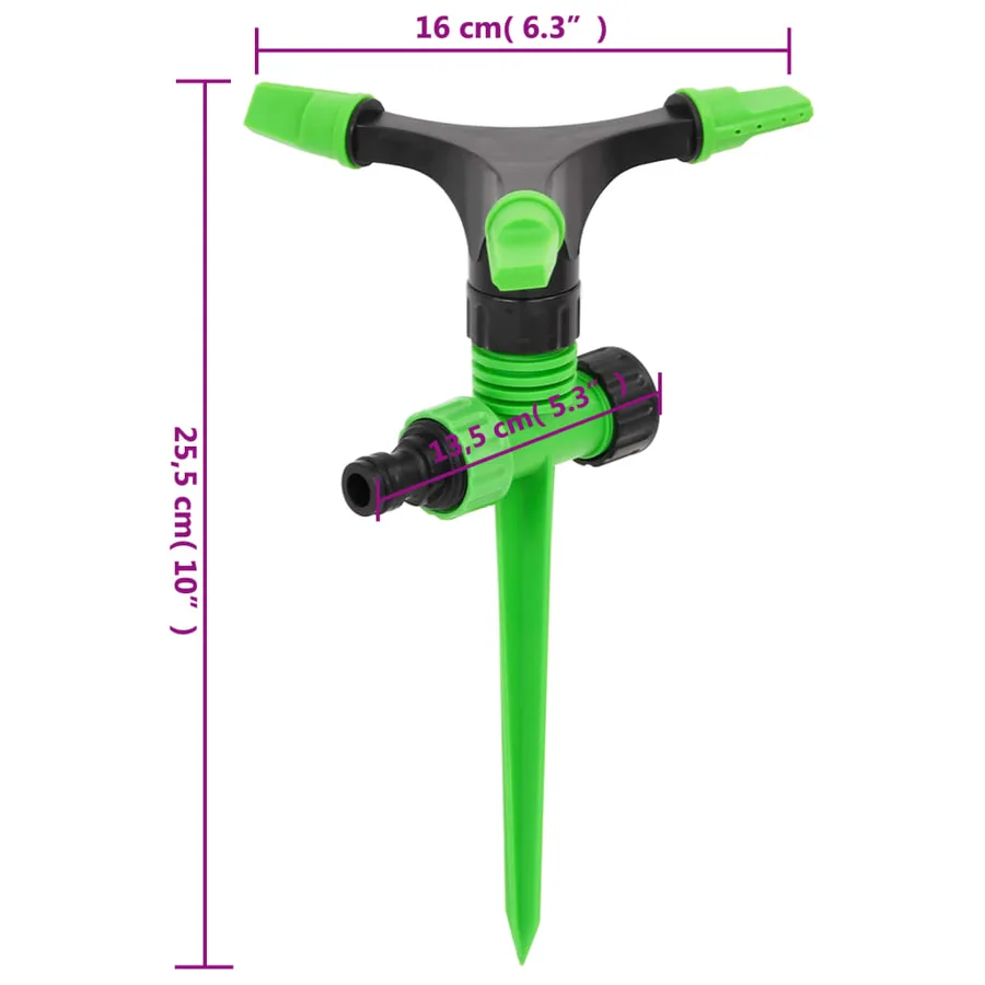 Arroseurs rotatifs 4 pcs vert et noir 16x13,5x25,5 cm ABS et PP - 6