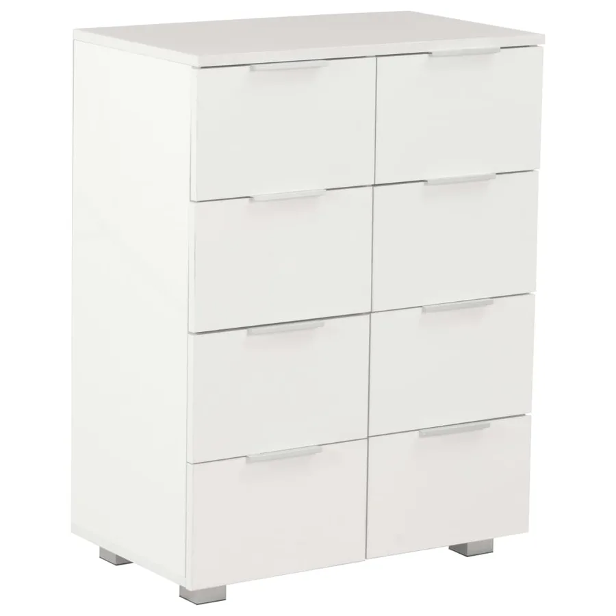 Buffet Blanc brillant 60x35x80 cm Bois d'ingénierie - 2
