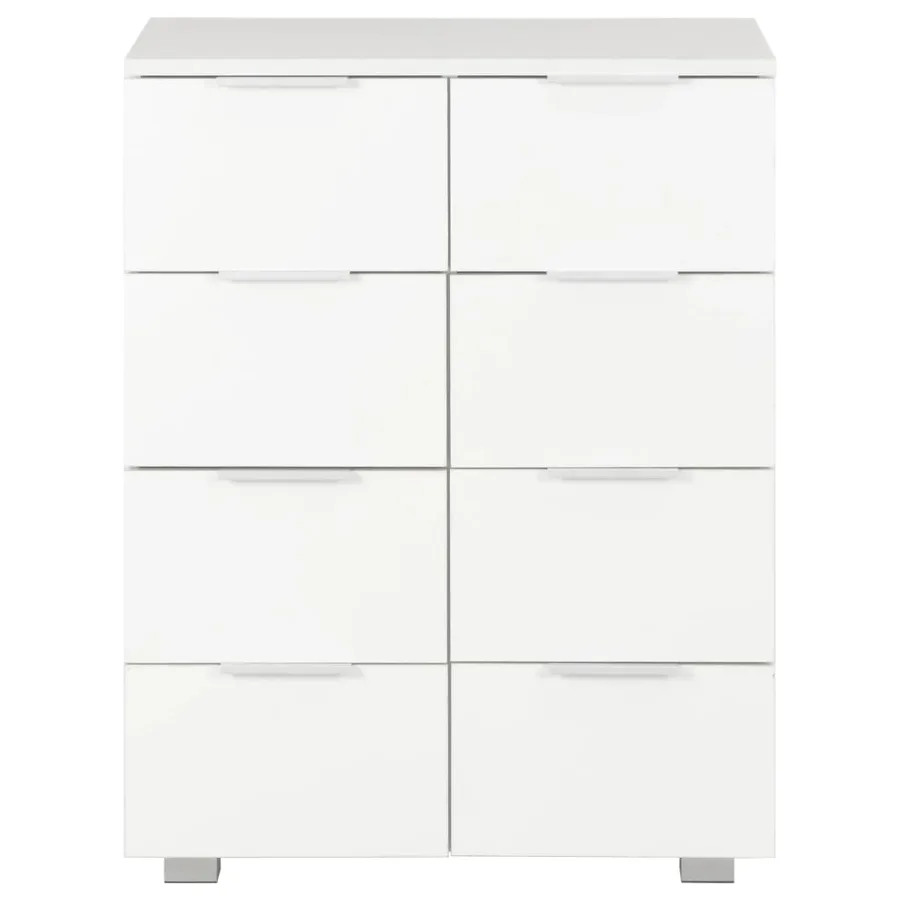 Buffet Blanc brillant 60x35x80 cm Bois d'ingénierie - 3