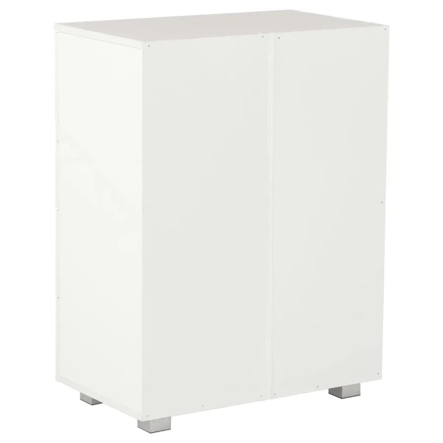 Buffet Blanc brillant 60x35x80 cm Bois d'ingénierie - 5