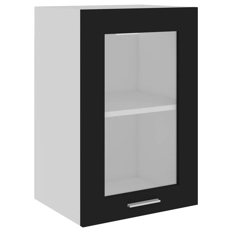 Vitrine suspendue "Lyon" Noir 40 x 31 x 60 cm Bois d'ingénierie - 2