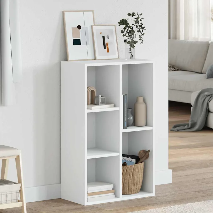 Bibliothèque/Buffet Blanc 50x25x80 cm Bois d’ingénierie