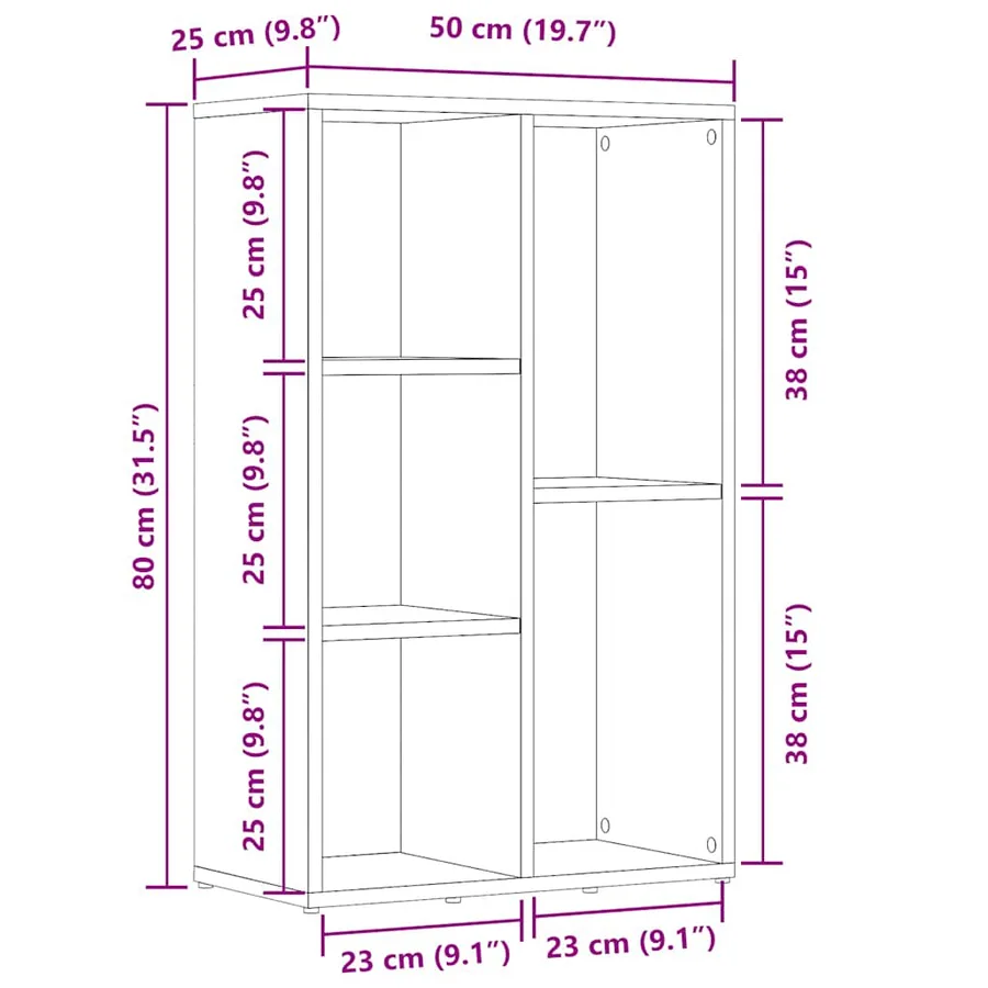 Bibliothèque/Buffet Blanc 50x25x80 cm Bois d’ingénierie - 12