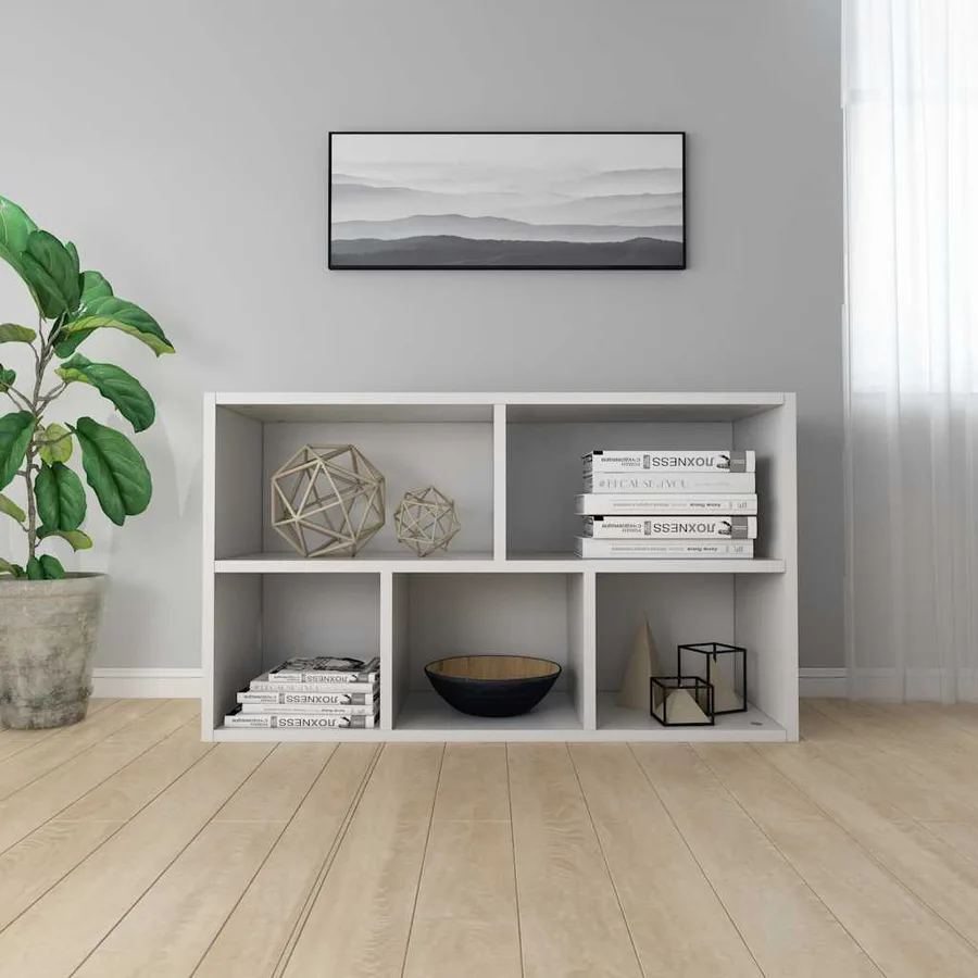Bibliothèque/Buffet Blanc 50x25x80 cm Bois d’ingénierie - 4