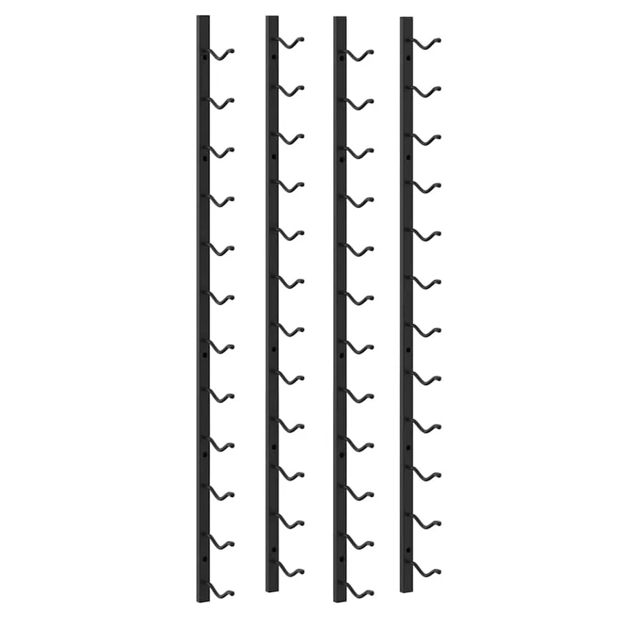 Casiers à bouteilles mural pour 12 bouteilles 2 pcs noir fer - 2